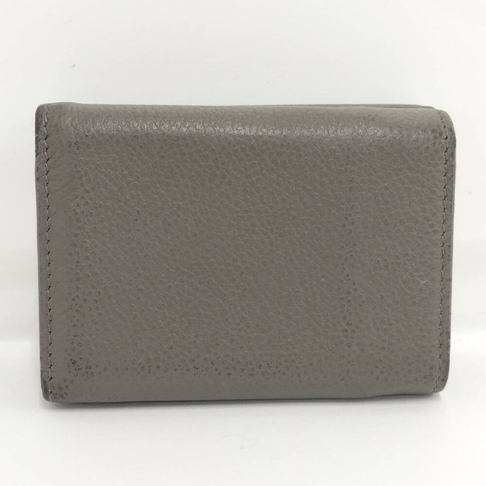 Saint Laurent Compact Wallet Trifold Wallet Leather Gray - Picture 3 of 9